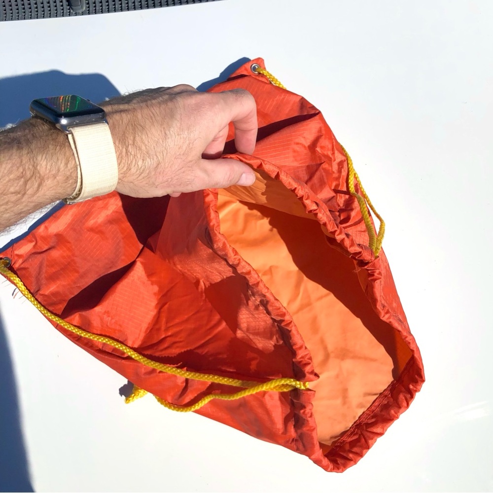 Draw String Backpack Orange And Yellow - Picture 5 of 14